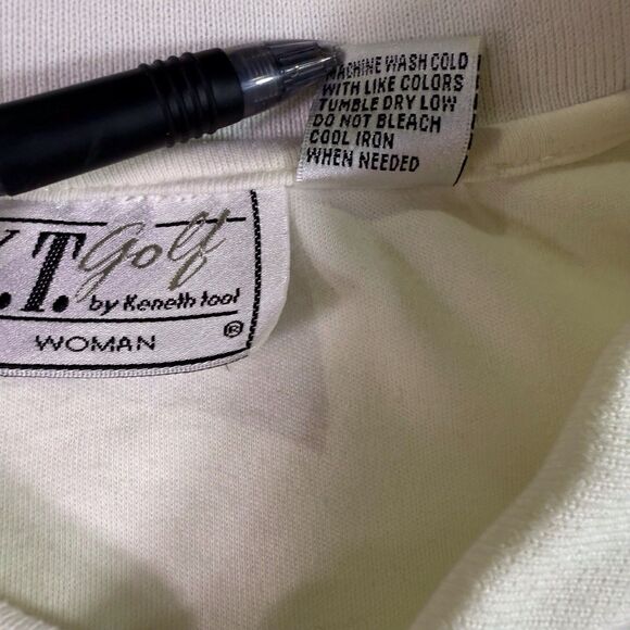 KT Golf Women’s ANIMAL‎ PRINT White GOLF POLO 1/4 Zip Golf Bag Appliqué Sz 1X - Picture 8 of 13